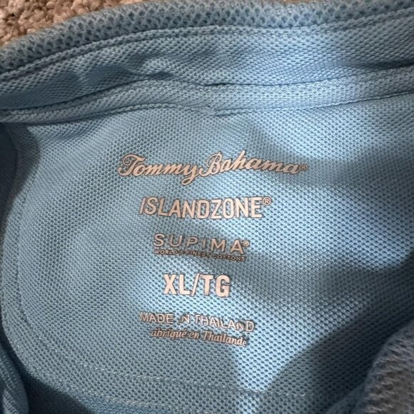 Tommy Bahama Polo Shirt Mens Extra Large Blue IslandZone Supima Marlin Logo - Picture 3 of 8